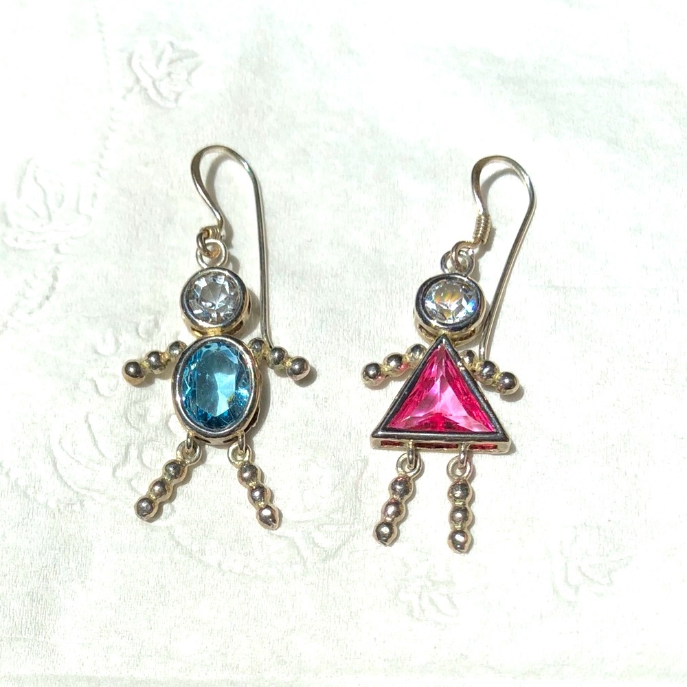 Silver and Crystal Earrings